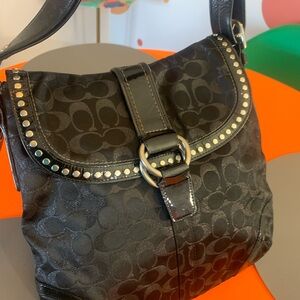 Coach Black Shoulder Bag with Studded Accents Vintage in excellent condition
